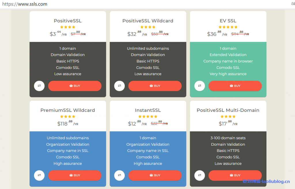 便宜SSL证书推荐：namecheap旗下ssls在售Comodo SSL证书低至3.44美元/年，单次最多可以买5年